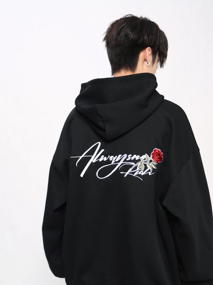 Rose Logo Embroidery Pullover Hoodie WN24477