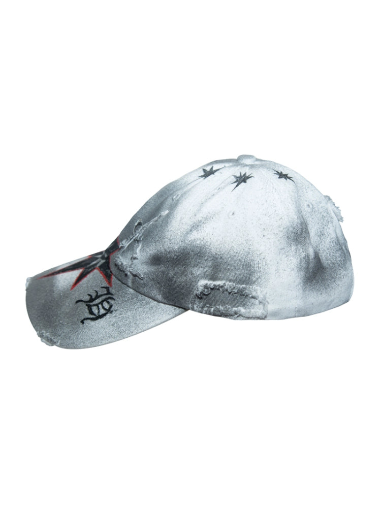 Tie-Dye Gothic Damage Graffiti Design Cap WN21089