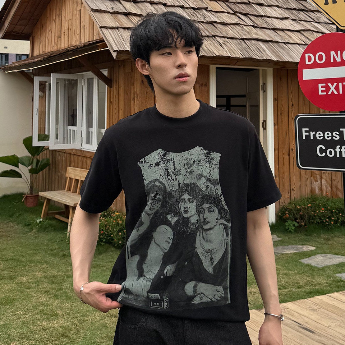 Portrait Print Short Sleeve T-Shirt WN24881