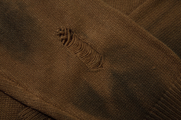 Spray Paint Damage Oversize Knit Sweater WN11431