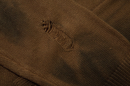Spray Paint Damage Oversize Knit Sweater WN11431
