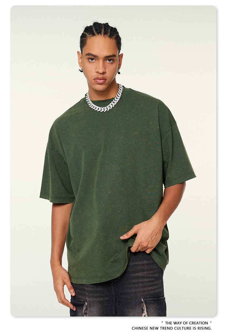 Washed Oversize Short-sleeve T-shirt WN6455