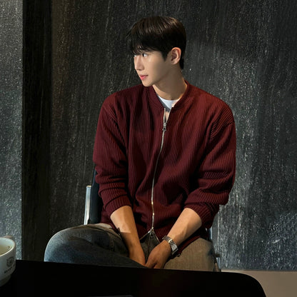 Standing-Collar Double Zipper Cardigan WN20239