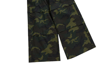 Camouflage Wide-Leg Cargo Pants WN11344