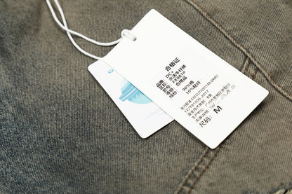 Washed Deconstruction Barrel Denim Jeans WN26067