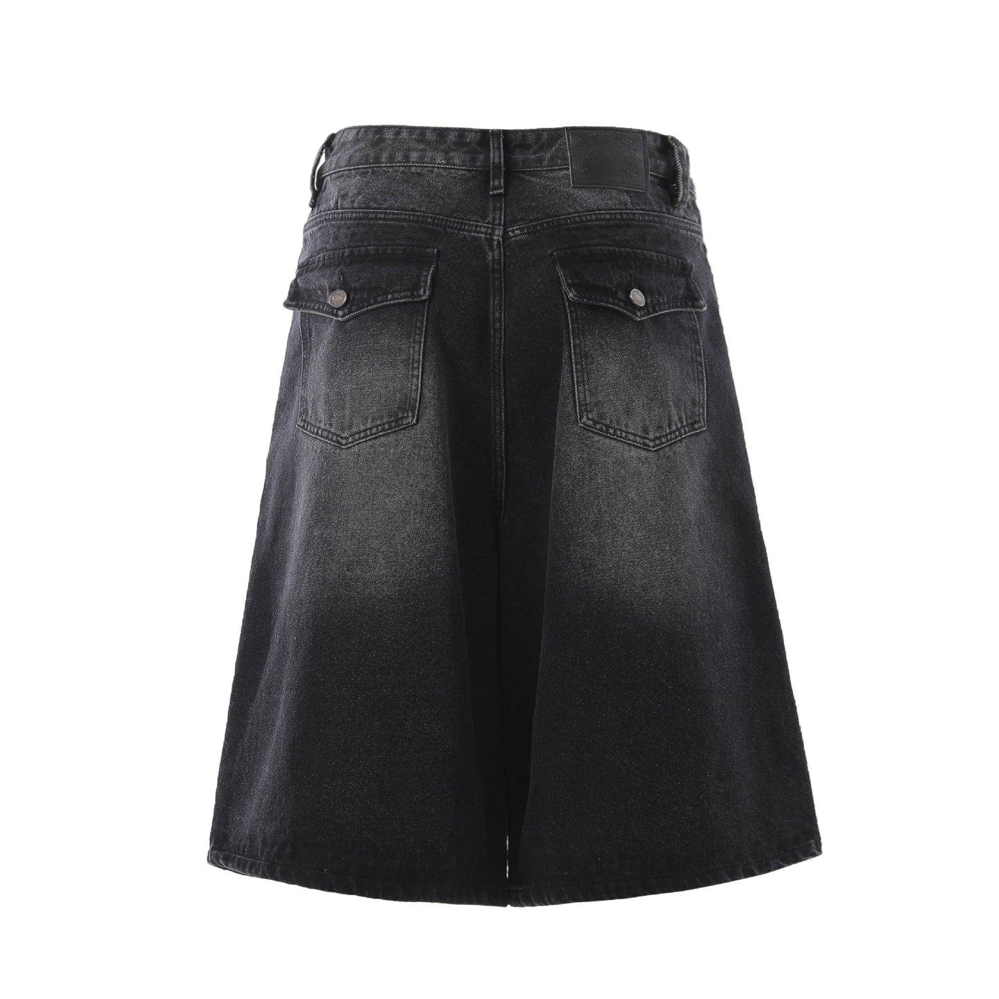 Denim Wash Wide Leg Half Pants WN25644