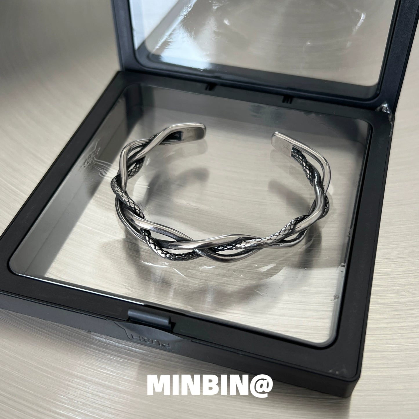 Snake Pattern Twist Titanium Steel Bracelet WN19254