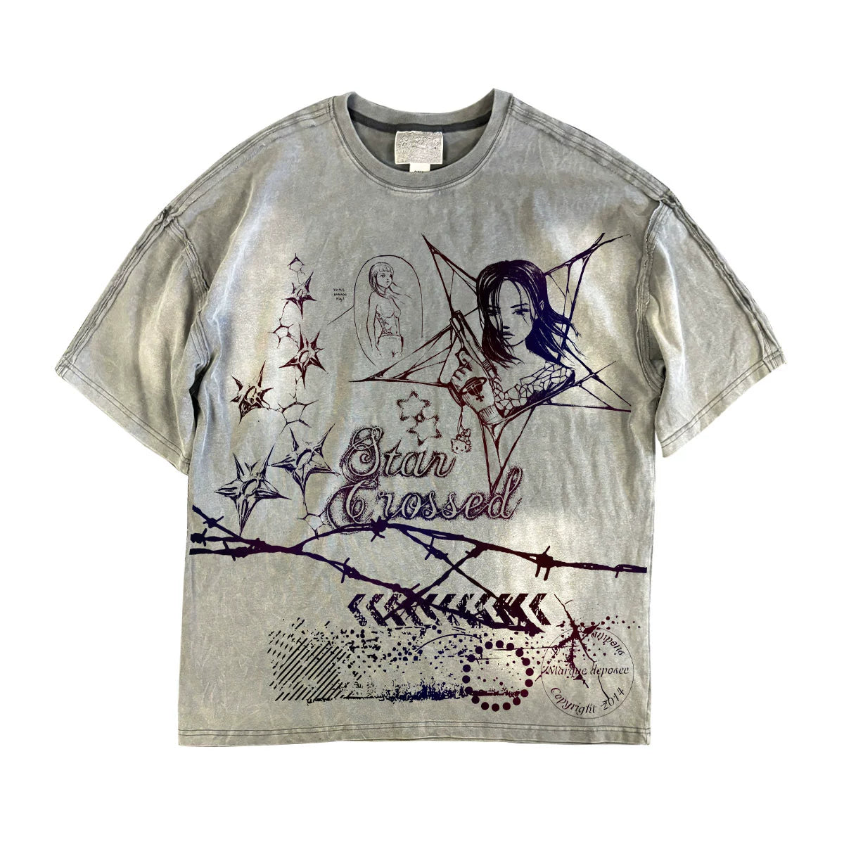 Illustration Print Short Sleeve T-Shirt WN16862