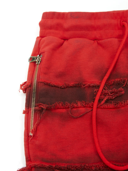 Denim Fringe Design Sweatpants WN20970