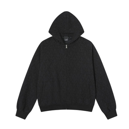 Textured Zipper Hoodie WN21434