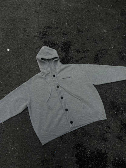 Letter Embroidery Hooded Knit Cardigan WN28125