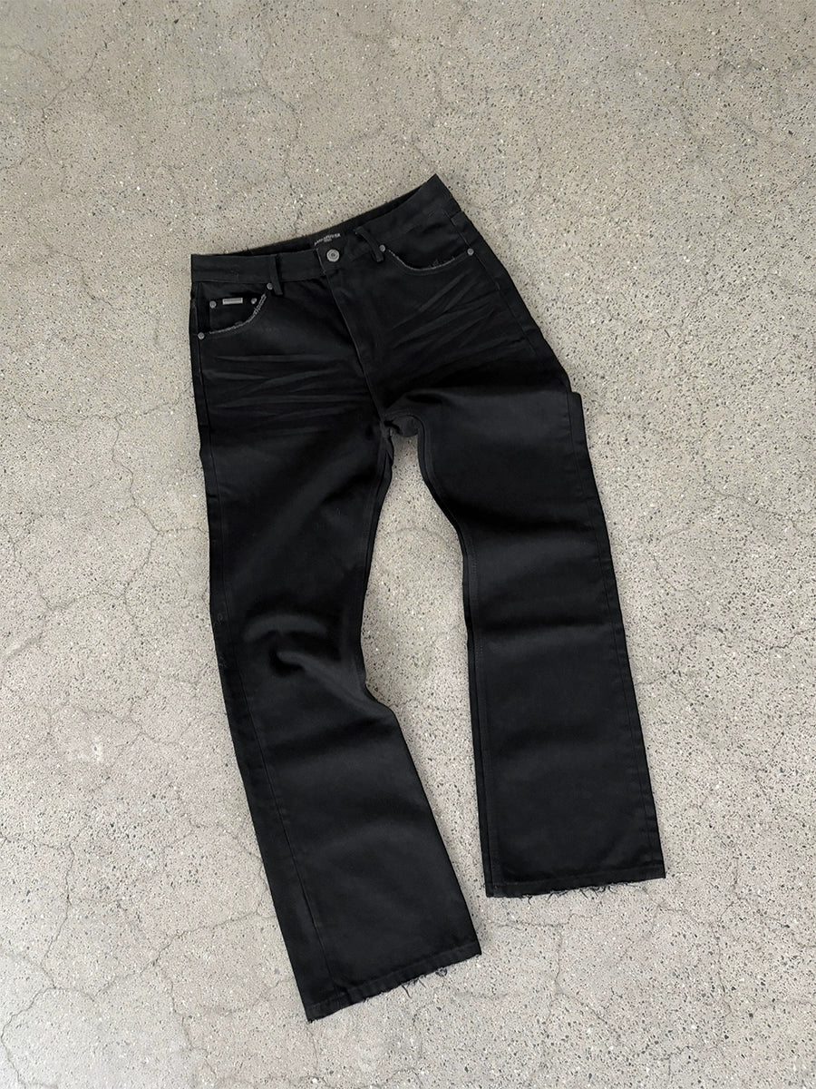 Washed Flare Denim Jeans WN17679