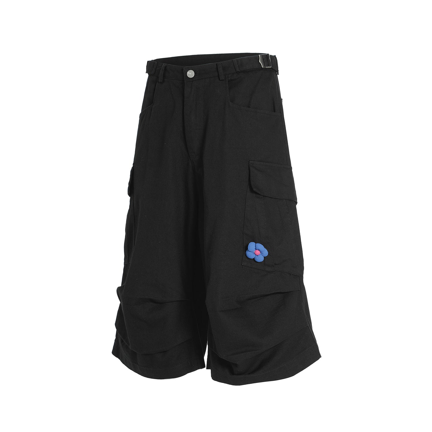 Multi-Pocket Wide Leg Cargo Half Pants WN18574