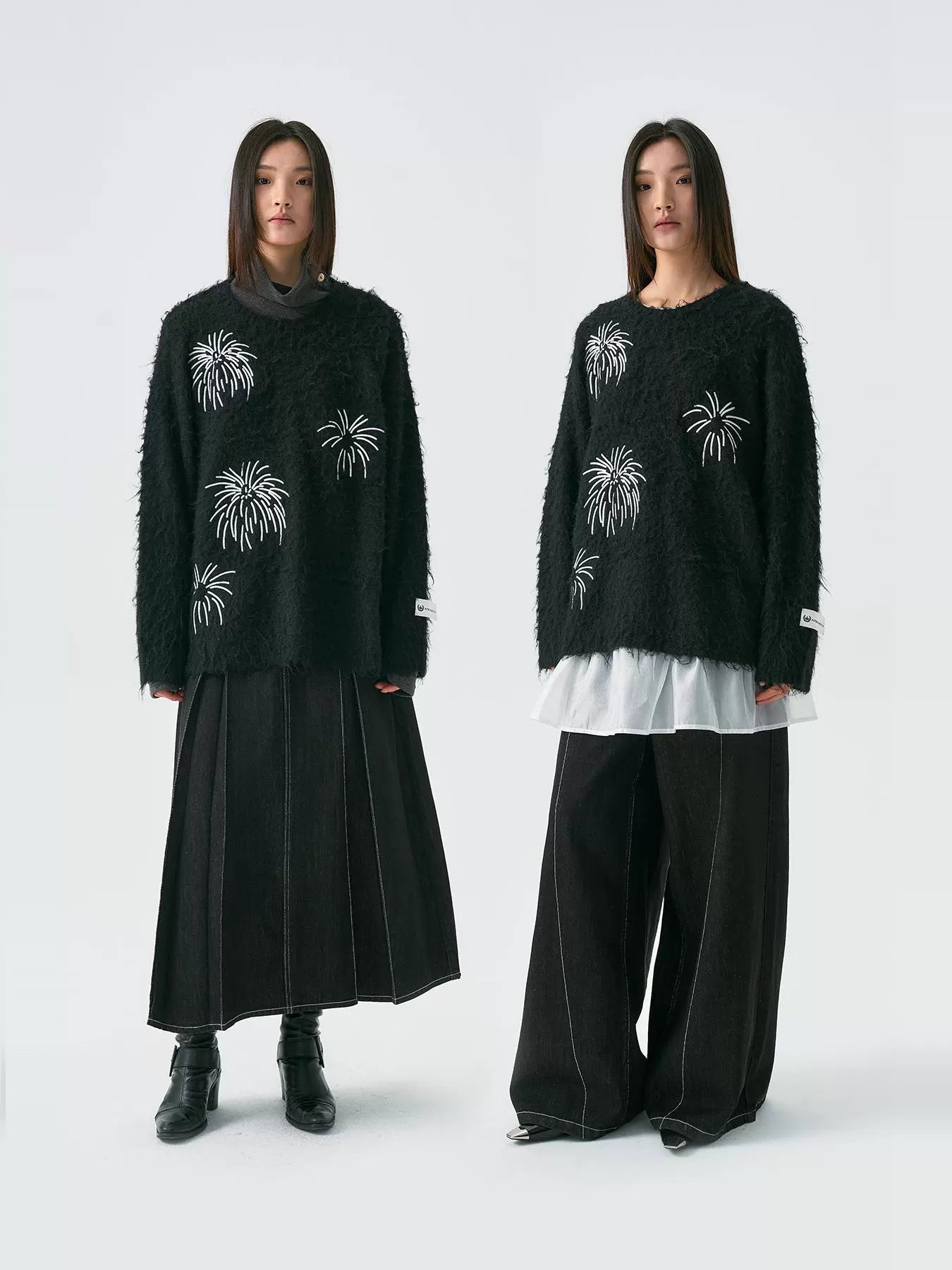 Rope Embroidery Pullover Knit Sweater WN19007