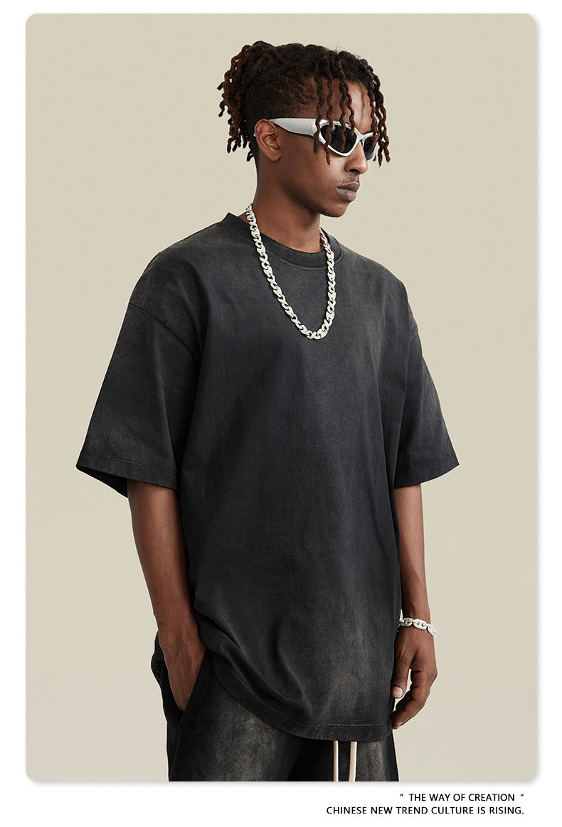 Washed Oversize Short-sleeve T-shirt WN6443