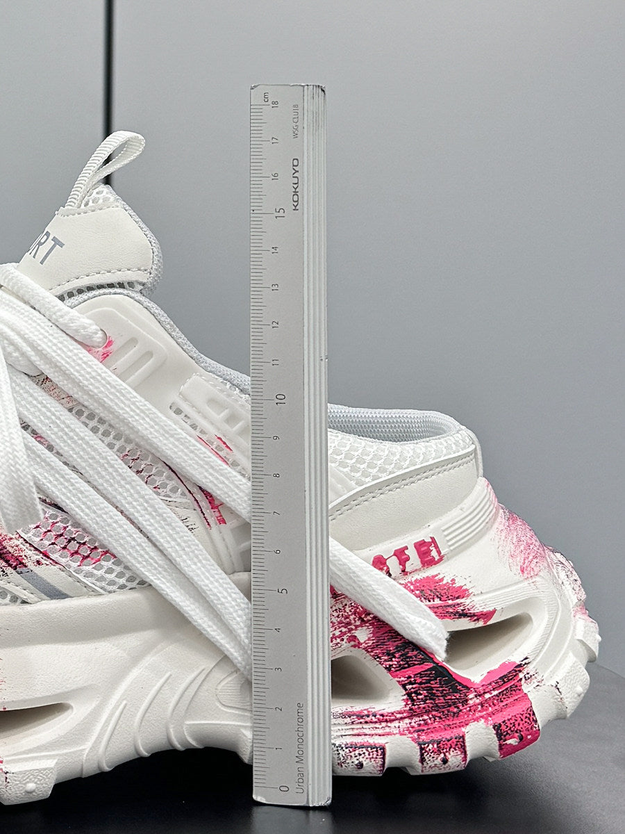 Paint Mesh Rope Lace Slip-On Shoes WN24722