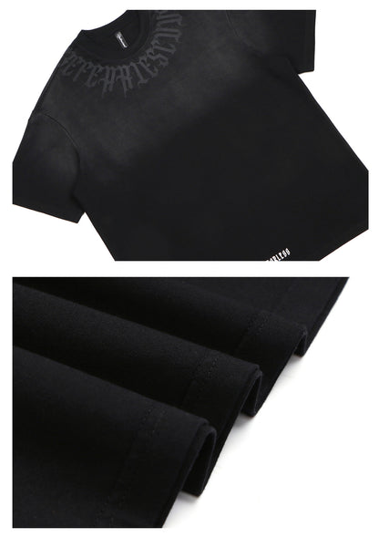 Gothic Letter Print Short Sleeve T-Shirt WN26281