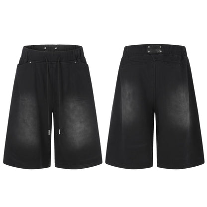 Washed Wide Leg Half Sweatpants WN26127