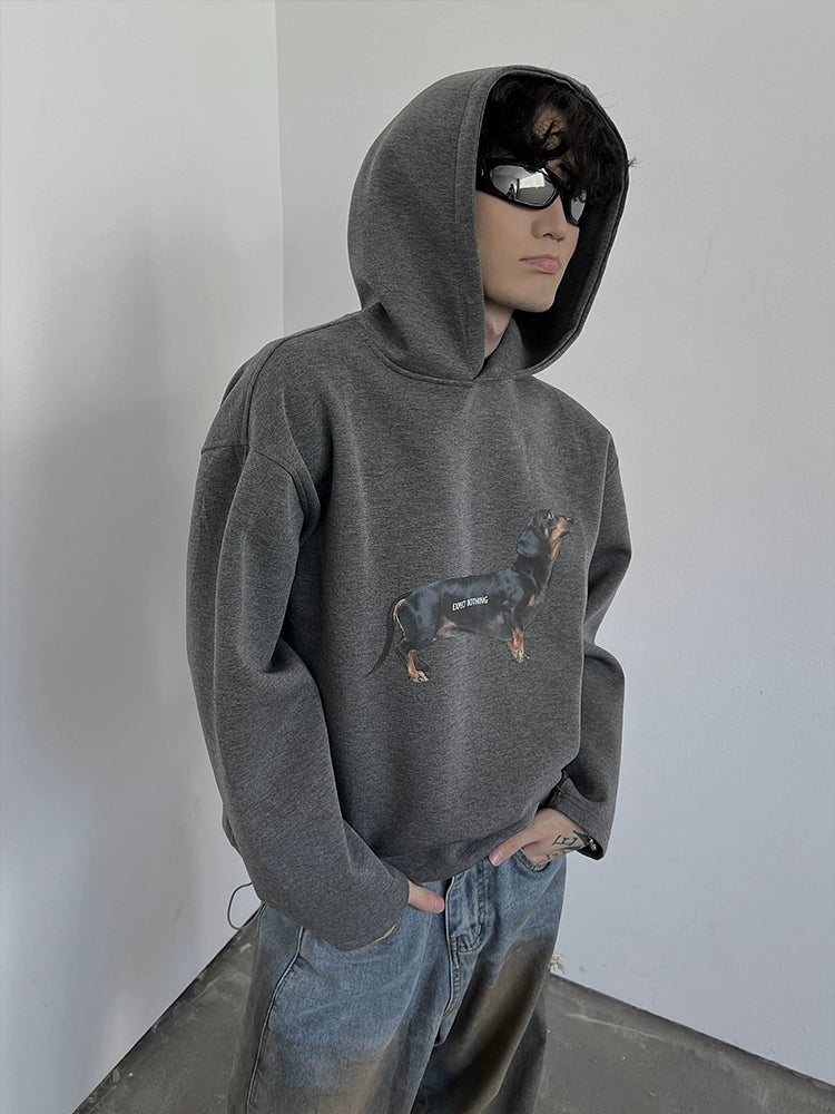 Dog Print Oversize Hoodie WN10786