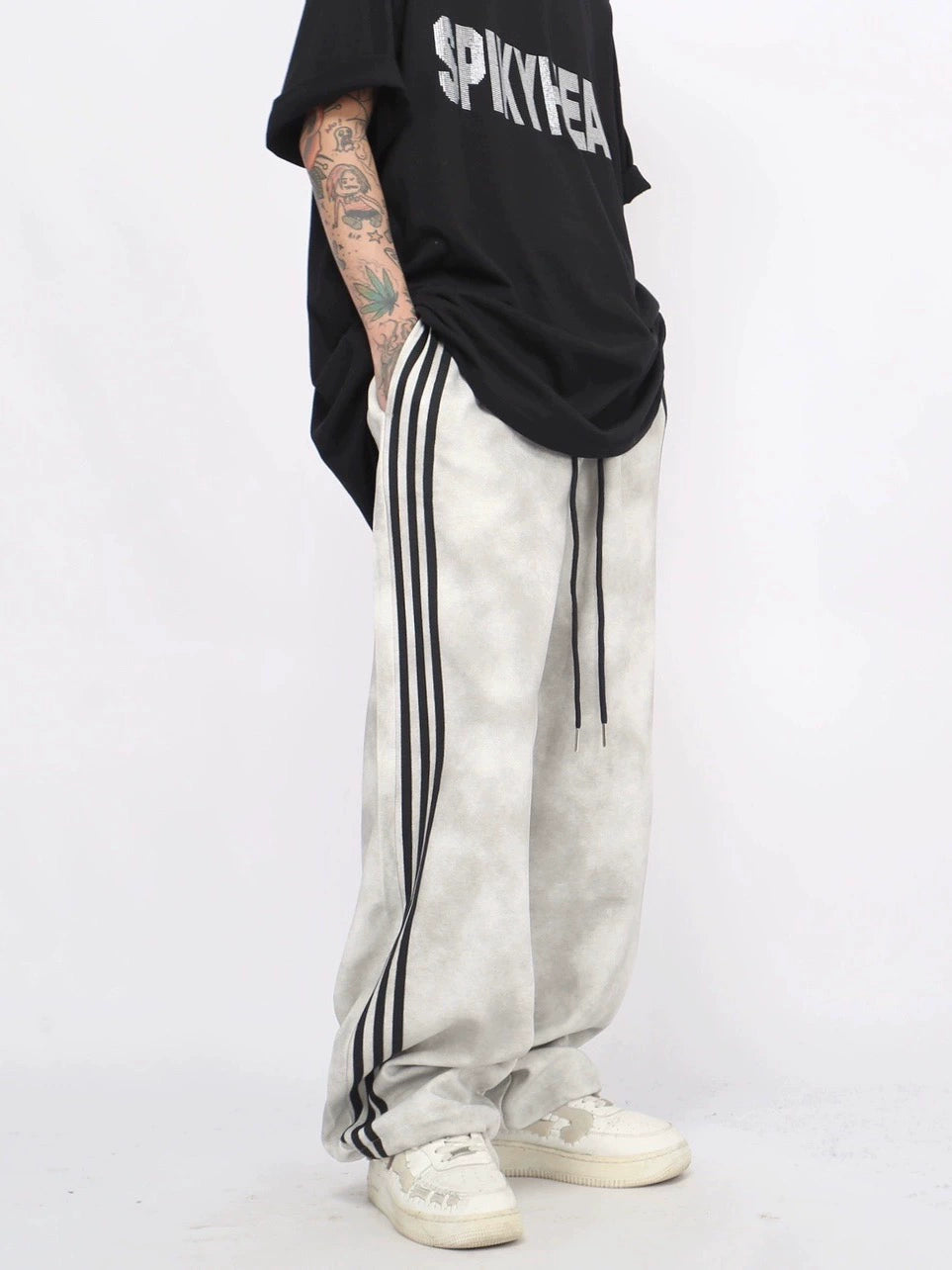 Washed Side Striped Sporty Pants WN8355