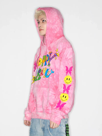 Tie-Dye Illustration Print Hoodie WN22274