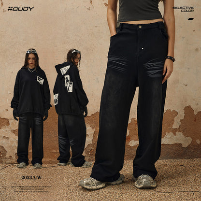 Washed Wide-Leg Denim Jeans WN12481