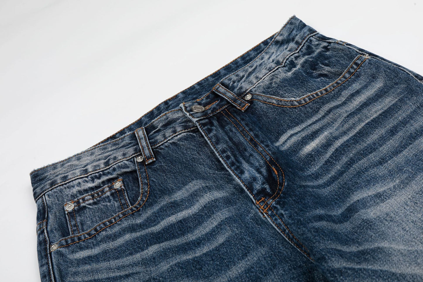 Whisker Washed Flare Denim Jeans WN25956