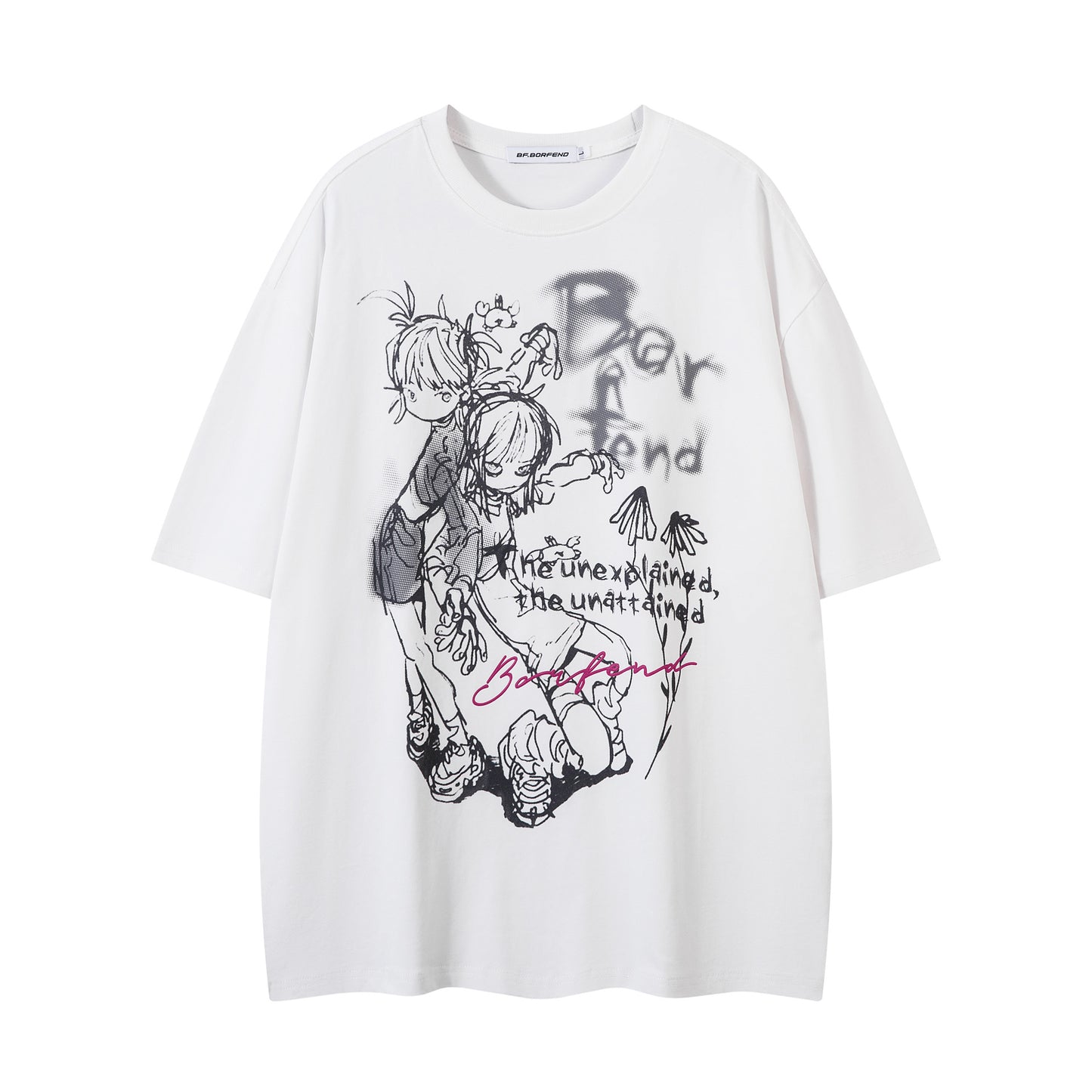 Illustration Graffiti Letter Short Sleeve T-Shirt WN25430