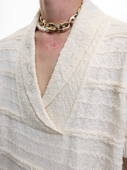 Embroidery V-Neck Short Sleeve Summer Knit T-shirt WN18369