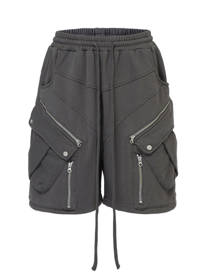 Heavyweight Terry Multi-Pocket Tactical Cargo Short Pants  WN12192