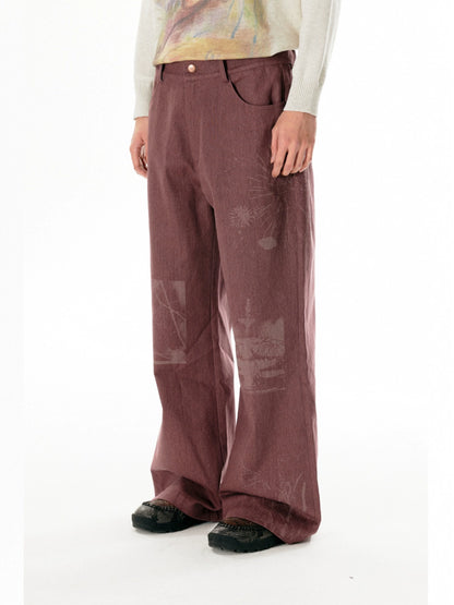 Burnout Swing Design Wide Leg Pants WN18910