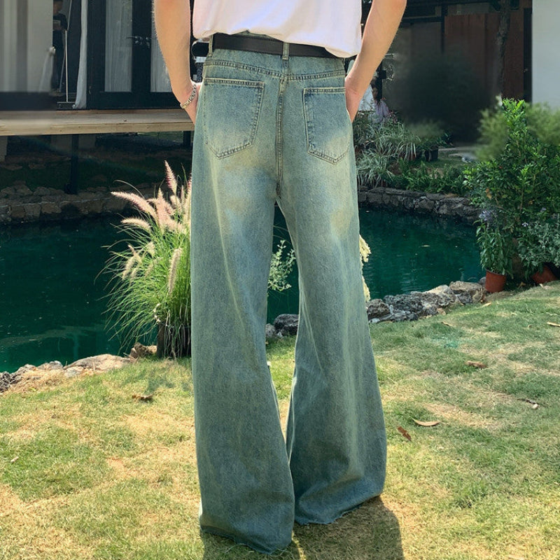 Fringe Damage Wide Leg Denim Jeans WN25024