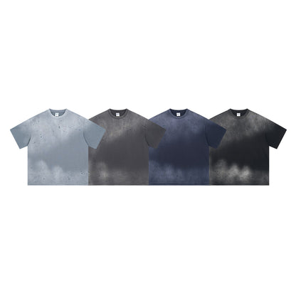 Ink Splash Spray Dye Washed Short Sleeve T-Shirt WN16275