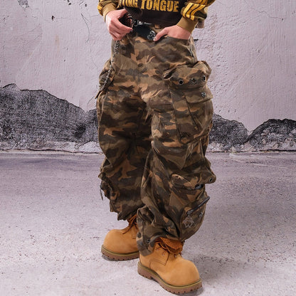 Wide Leg Multi Pocket Zip Cargo Pants WN26608