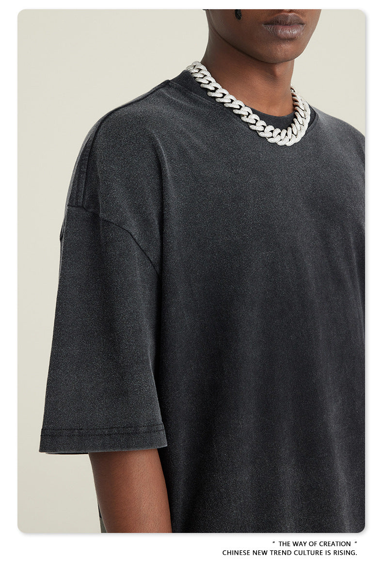 Washed Oversize Short-sleeve T-shirt WN6443