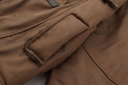 Suede Fleece Lining Furry Jacket WN10993