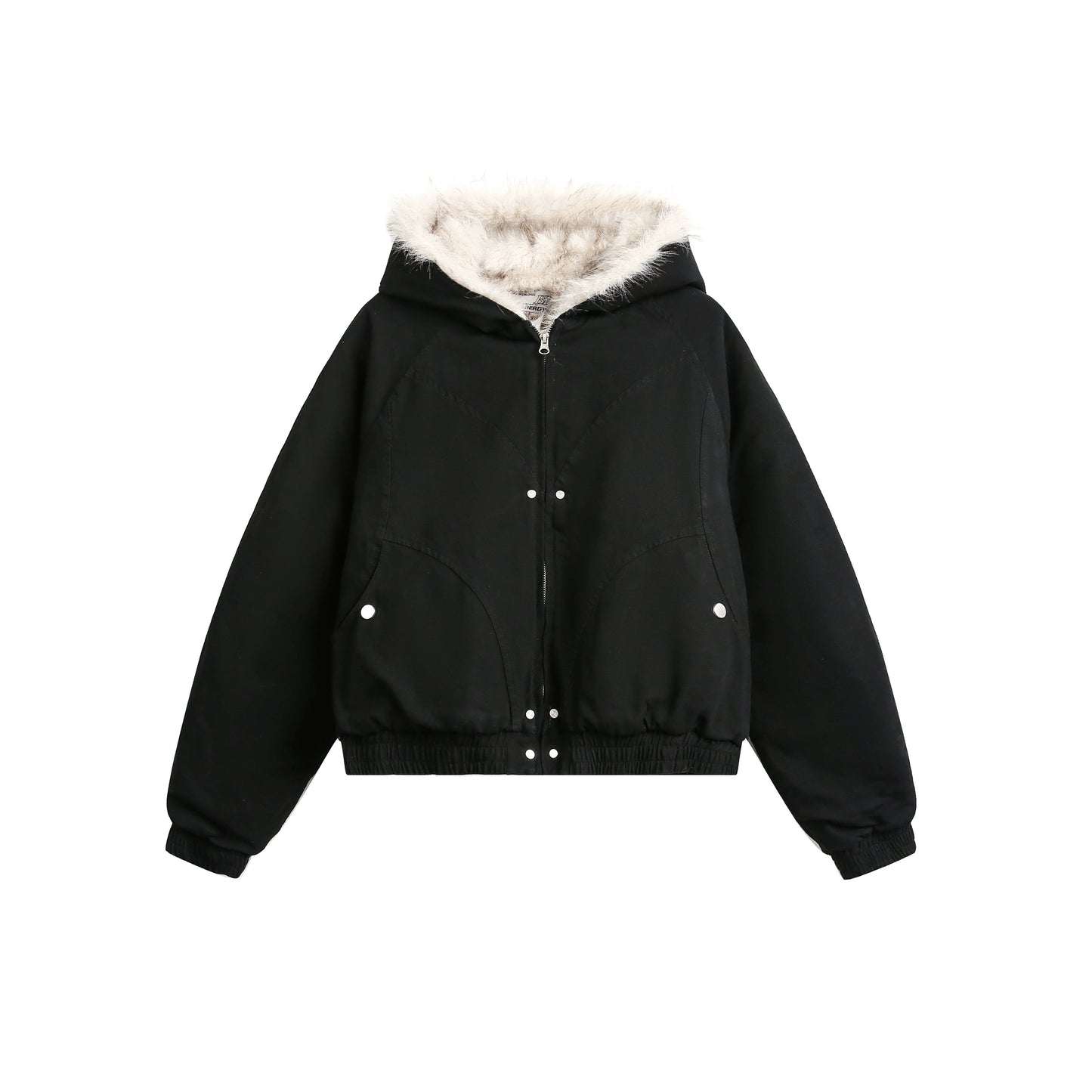 Fake Fur Collar Short Hooded Puffer Jacket WN9401