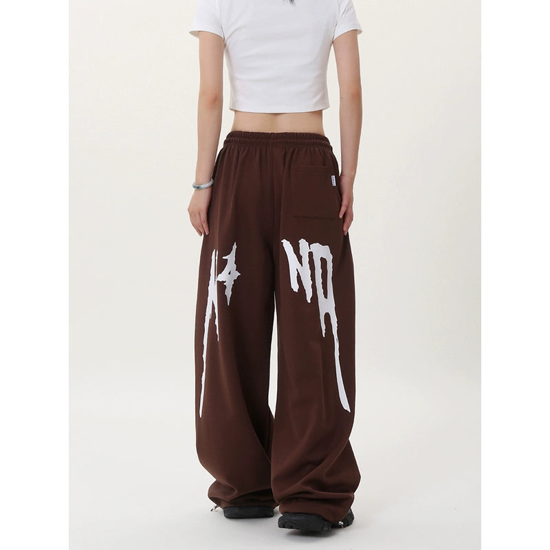 Graphic Print Wide Leg Sweatpants WN17191