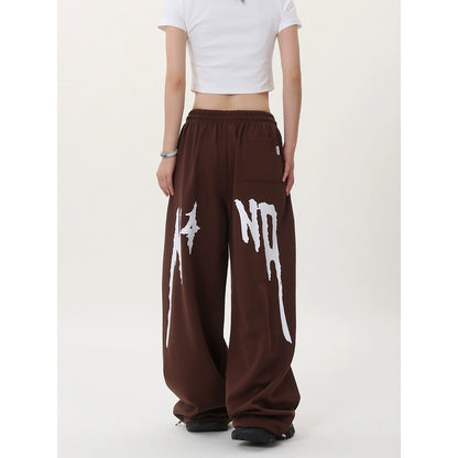 Graphic Print Wide Leg Sweatpants WN17191