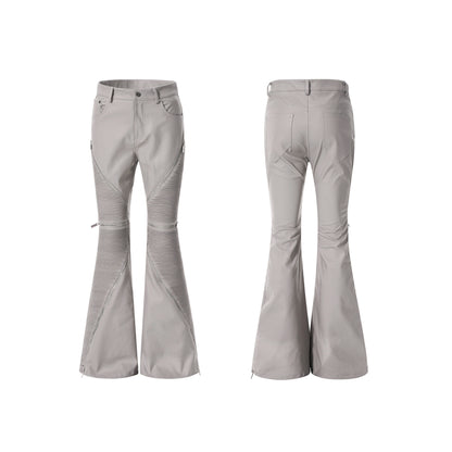 Apocalypse Knight Exoskeleton Stand Neck Leather Jacket & Flare pants Setup WN23281