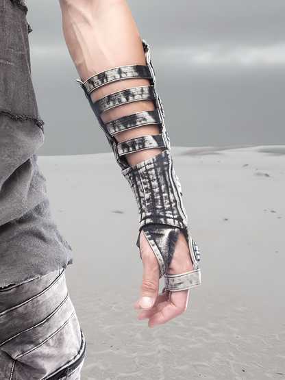 Washed Hollow-Out Deconstructed Arm Warmers WN21978