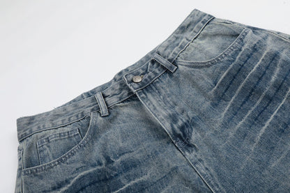 Lightning Graphic Denim Half Jeans WN26002