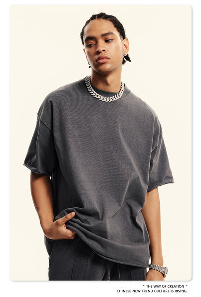 Washed Oversize Short-sleeve T-shirt WN6367