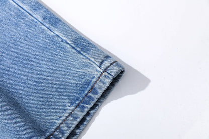 Washed Damage Wide Leg Flare Denim Jeans WN25862