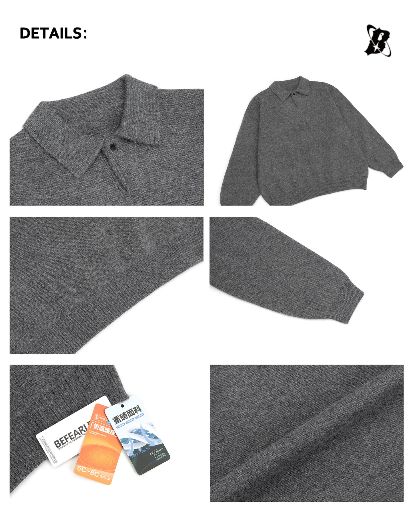 Heavyweight Polo Collar Knit Sweater WN26197