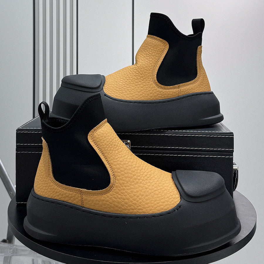 Side Gore Platform Chunky Sole Short Boots WN24617