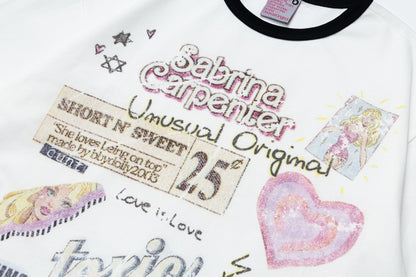 Ringer Graphic Print Short Sleeve T-Shirt WN25891