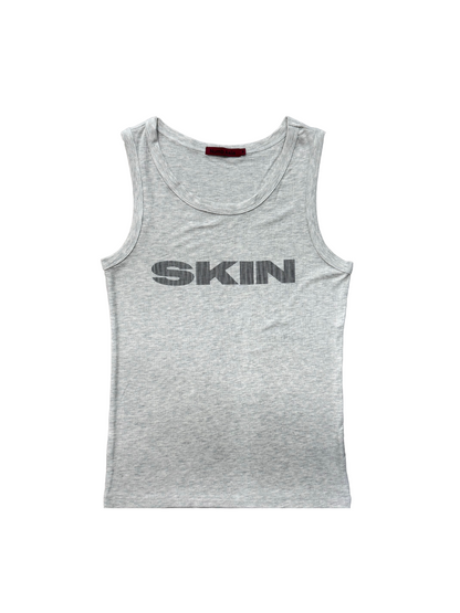 Ribbed Logo Print Tank Top WN27230