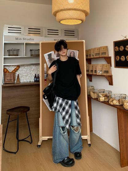 Plain Oversize Short Sleeve T-Shirt WN19809