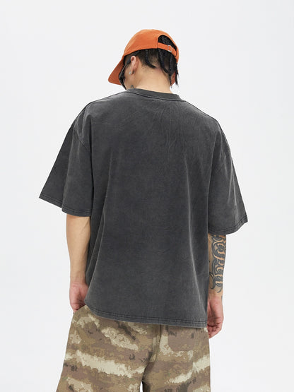 Heavyweight Washed Gradient Oversize Cotton Short Sleeve T-Shirt WN12156